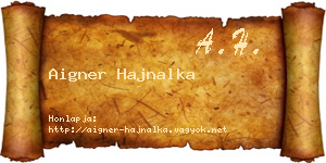 Aigner Hajnalka névjegykártya